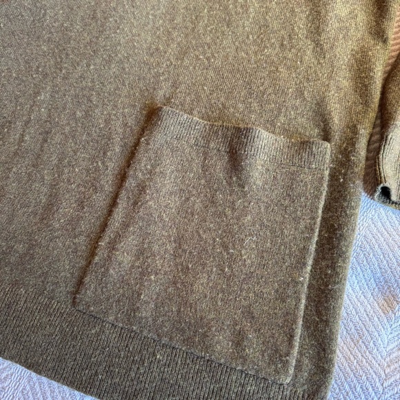 Women's Garnet Hill Sylvie Cashmere Cowl Neck Sweater, Olive Green, Size L - Picture 5 of 10